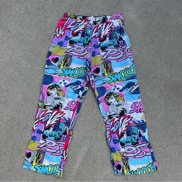 90s Y2K Victoria’s Secret Pop Art Retro Comic Book Pajama Pants SMALL - Picture 1 of 4